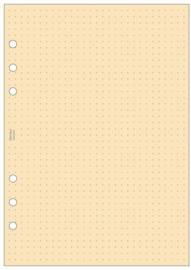 Navulling / Aanvulling   A5 Japans Bamboo Dotted 100g/m² Papier voor 6-Rings Succes, Filofax Clipbook of Kalpa Organizers