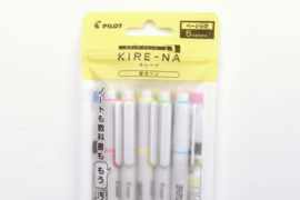 Pilot Kire-Na Dual Tip Highlighter - Set of 5 - Basic Colors # SKIWR24-1-5C1