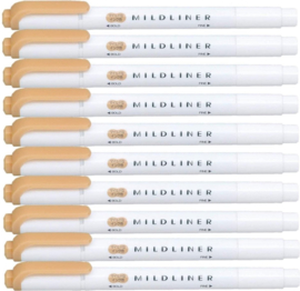 Zebra Mildliner Double-Sided Highlighter - Fine / Bold – Mild Orange Set van 10 verpakt in een Zipperbag