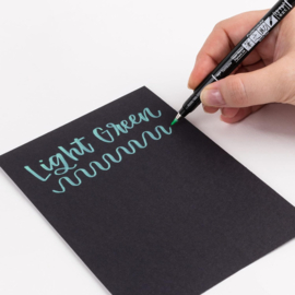 Tombow Brush Pen Fudenosuke Pastel  Licht Groen,  voor  o.a. Zwart en Donker Papier / Karton