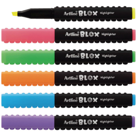 SHACHIHATA Artline BLOX Fluorescent 4mm Markers Set van 6, # KTX-600/6W