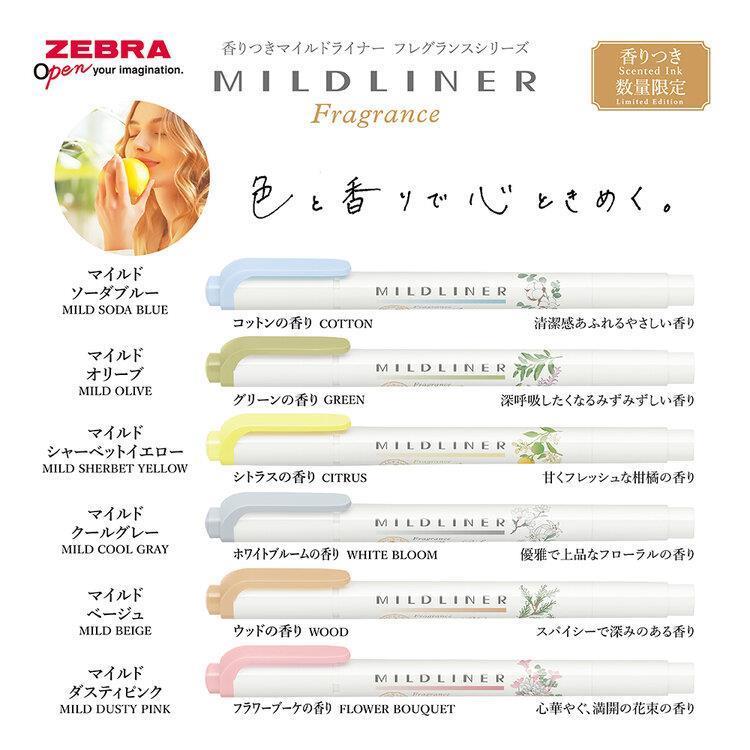 Zebra Mildliner 6 Kleuren Fragrance / Geuren  Set – Limited Edition