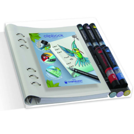 Filofax Clipbook Planner  A5 Classic Monochrome Wit  + Chameleon Pennen