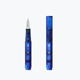 Teranishi Chemical Guitar Glass Pen with Cap, Aurora Borealis, Cosmo Blue