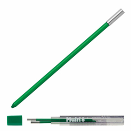 Pentel Multi 8 Vulpotlood 2.0mm Vullingen Groen Set van 2 + EXTRA een 2.0mm Puntenslijper # CH2-D