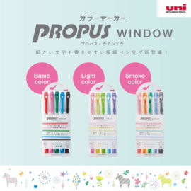 Uni Propus Window Highlighter Light 5 Colors Set