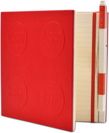 LEGO® 2.0 Locking Notebook kleur Rood  met een Gel LEGO® Pen