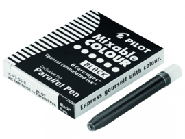 Parallel Pen Inkt Cartridges  Doosje met 6 Patronen  - Zwart