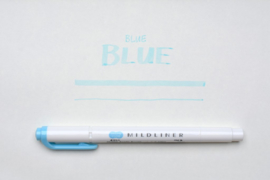 Zebra Mildliner Double-Sided Highlighter - Fine / Bold - Mild Blue