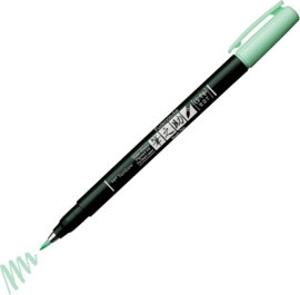 Tombow Brush Pen Fudenosuke Pastel  Licht Groen,  voor  o.a. Zwart en Donker Papier / Karton