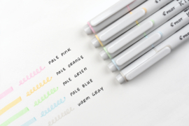 Pilot Kire-Na Dual Tip Highlighter - Set of 5  - Pale /  Pastel  Colors # SKIWR24-1-5C2