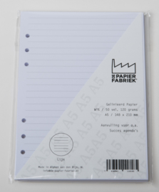 Aanvulling A5 geschikt voor o.a. Filofax, Succes Losbladige Planners 50 Vel, 120g/m² Breed  Gelinieerd Wit Papier