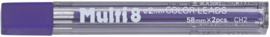 Pentel Multi 8 Vulpotlood 2.0mm Vullingen Paars Set van 2 + EXTRA een 2.0mm Puntenslijper # CH2-V