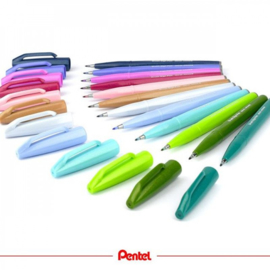 Pentel Touch Brush Sign SES15C Pen Nieuwe Kleuren - Set van 12