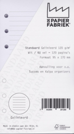 Standaard / Personal formaat 170 x 95mm  Gelinieerd Wit  120g/m² Notitiepapier 120 Pagina's