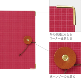 Kleid String-Tie Rood  Notebook - Ruit,  Square Grid - 2mm Graph - Cream Color Paper # 8840-01