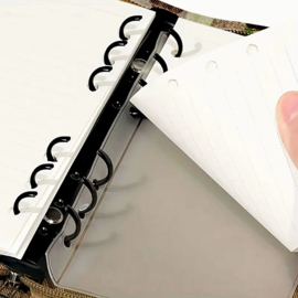 A5 Field Journal Notebook Canvas Cover, Rits Padfolio, incl. A6 Binder Ringband Losbladig Papier