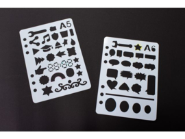 Sjablonen A5 – Set van 12 stuks voor o.a.  Bullet Journaling en Handlettering. Voor o.a Filofax Clipbook Organizers