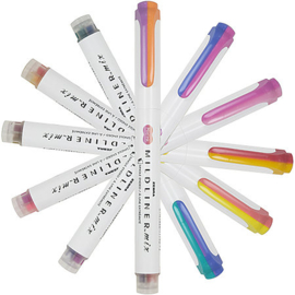 Zebra Mildliner Mix Highlighter  - Mix Lemon Yellow - Coral Pink