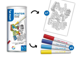 Pilot Pintor - Set DIY Poster - Inclusief 3 Markers  - Fine Tip