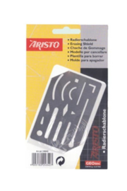 Aristo Gum / Radeersjabloon RVS – 15 openingen – 9 × 6 cm # AR24840