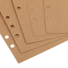 A5 Kraft Bruin Tabbladen - Dividers Set van 5, Compatible met o.a. Filofax Clipbook en Kalpa Losbladige 6-Rings Organizers + GRATIS Clip Liniaal