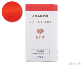 Sailor set van 3 Ink Cartridges Shikiori, Sansui Irori - Rood