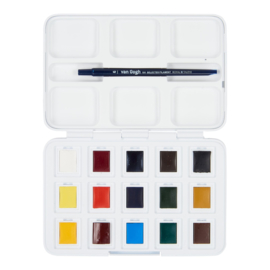 van Gogh Aquarelverf pocket box Basic Colours Set van  12 + 3 GRATIS Kleuren