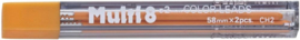 Pentel Multi 8 Vulpotlood 2.0mm Vullingen Oranje Set van 2 + EXTRA een 2.0mm Puntenslijper # CH2-F