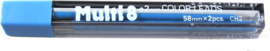 Pentel Multi 8 Vulpotlood 2.0mm Vullingen Blauw  Non Copy  Set van 2 + EXTRA een 2.0mm Puntenslijper # CN2-P