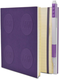 LEGO® 2.0 Locking Notebook kleur Lavendel met een  LEGO® Gel  Pen