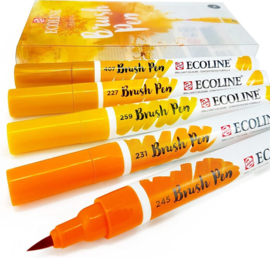 Talens Ecoline Brush Pen - Aarde - Set van 5 verpakt in een Handige A6 Zipperbag