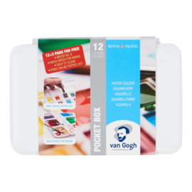 van Gogh Aquarelverf pocket box Basic Colours Set van  12 + 3 GRATIS Kleuren