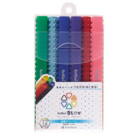 Shachihata  Artline  BLOX  Connect Pennen Set met 12 Kleuren KTX-200 / 12W