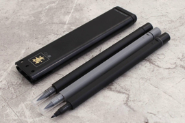 Uni-Ball  Mitsubishi Brushpennen  Gray Fine & Broad Tip - Set van 3