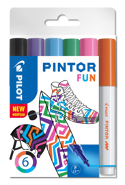 PILOT Pintor Pigmentmarkers 2.9 mm / Fine Tip  set van 6 "Fun Mix"