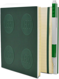 LEGO® 2.0 Locking Notebook kleur Groen  met een LEGO® Gel Pen