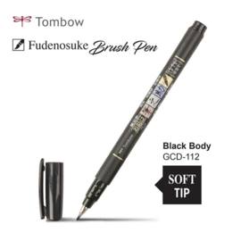 Tombow Fudenosuke Brush Pen GCD-112- Zachte Punt   - Kleur Inkt: Zwart