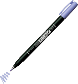 Tombow Brush Pen Fudenosuke Pastel  Lavendel ,  voor o.a.Zwart en Donker Papier / Karton