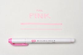 Zebra Mildliners Double-Sided Highlighter - Fine / Bold - Mild Pink