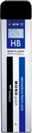 Tombow MONO Graph 0.3mm HB Potloodstiften  / Refills  voor Vulpotloden, set van 20 stuks