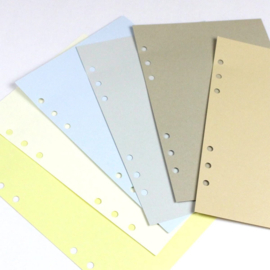 A5 Kraft Pastel Tabbladen Set van 6, Compatible voor o.a. Filofax Clipbook, Kalpa en Succes Losbladige 6-Rings Organizers + GRATIS Clip Liniaal