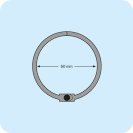 Flashcard Klikringen , ⌀ 50mm, verpakt per 10. Kleur: Zwart