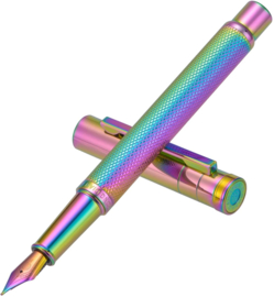 Hongdian # 1851 Forest Rainbow Fountain Pen Extra Fine  Nib with Converter and Metal Gift Box
