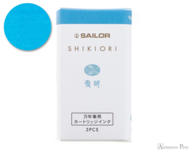 Sailor set van 3 Ink Cartridges Shikiori, Sansui Yukiakari - Turquoise