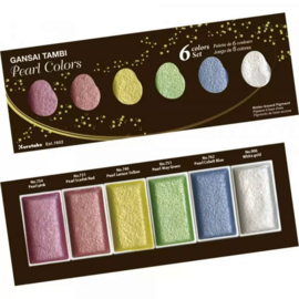 Kuretake Gansai Tambi Water Colours - Shimmering Pearl Colors - Set met 6 Napjes