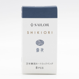 Sailor Shikiori Tsukuyo-no-Minamo Ink - Shimoyo (Blue Frosty Night) - 8 Cartridges