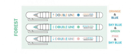 Iconic Double Line Marker Pennen - 0.5 mm - Set van 3 Forest Kleuren