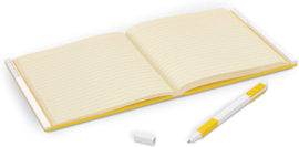 LEGO® 2.0 Locking Notebook kleur Geel  met een LEGO® Gel Pen