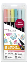 Tombow 6 ABT Dual Brush Pennen Candy Colours